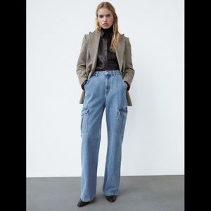 Zara wide leg cargo jeans - size 4